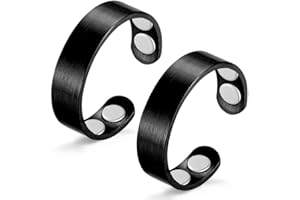 ‎CIGMAG Cigmag 2PCS Lymphdrainage Magnetring Damen Herren Frauen Finger 99% Reines Kupfer 4 Ultrastarke Magnete Verstellbar mit Geschenkbox (Schwarze)