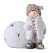 Produktbild Winterkinder mit Mütze Schneeball für Teelicht | Schneekinder | Winterkinder Figuren | Deko Figur | Winterdekoration | Wichtel | weiß grau 13x8x12cm groß (Junge)