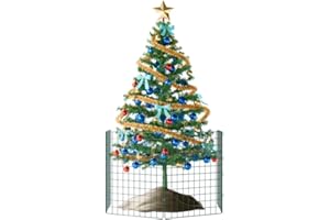P DOT WOLF Present Protector Xmas Tree Fence Pet Guard, Christmas Tree Protector from Dogs, Pet-Safe Barrier to Protect Christmas Decorations, 75cm High x 50cm Wide 5 Panels