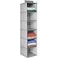Étagère Suspendue Pliable 3 Compartiments - Organisateur Placard Avec Poches Filet - Gris, Installation Facile - Pour Chambre, Rangement Vêtements