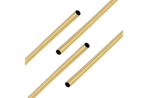 Ohamtes 4PCS Brass Tube ID3.1mm(0.122") x OD3.5mm(0.138") x L300mm(11.81"), Wall Thickness 0.2mm(0.008"), Used for Refrigerator Capillary Tube, Oil Circuit Hydraulic System, Craft Decoration