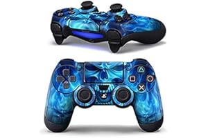 DOTBUY PS4 Design Schutzfolie Skin Sticker Aufkleber Set Styling für Sony Playstation 4 Controller X 1 (Blue Fire Skull)