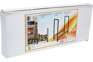 RUECAB - Range-bûches - Range bûches intérieur en acier Otto, transport bois chauffage, porte-bûches - 76x71x31cm - Matière: Acier noir - Couleur: Noir - Poids: 5kg - Robuste et durable