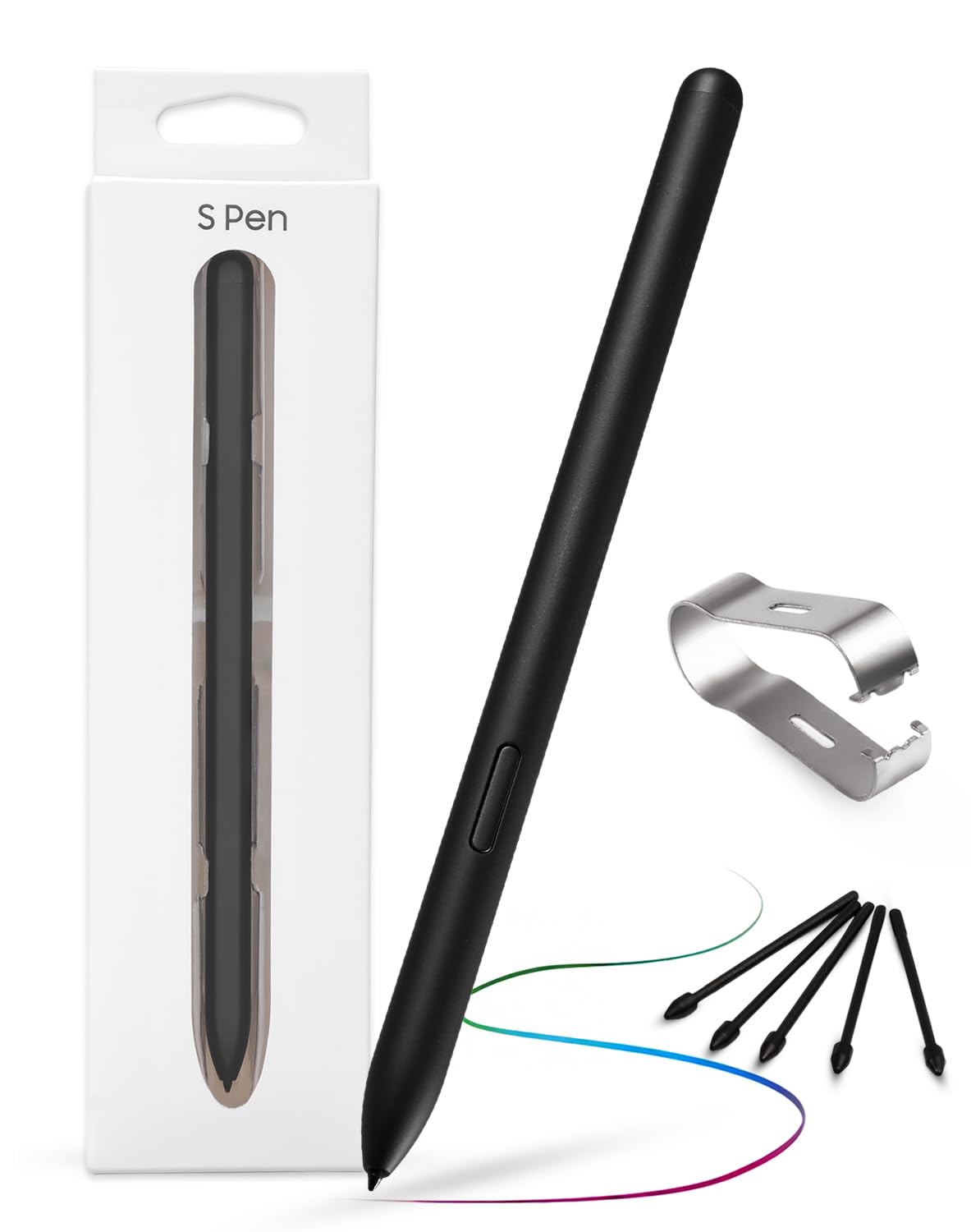 The AutoStory Samsung Galaxy Tab S6 Lite Stylus Pen for Android Tablet Replacement | Compatible Stylus Pen for Galaxy Tab S6 Lite (Oxford Gray) 4096 Sensitivity with 5 Extra Tips/Nibs & Tweezers