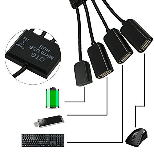 Vococal® 4 in 1 Multi-funktionale Micro USB Host OTG HUB Adapter Ladekabel mit Schalter für OTG Fähigen Smartphones Tablets - 5