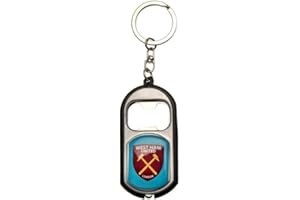 Official West Ham United FC Torch Light Bottle Opener Keyring in a Gift Box