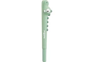 Back2Fun - Stylo pour enfants avec capuchon et motif hippocampe, Encre bleue 0,7 mm, Corps au toucher doux, Papeterie créative pour écrire, dessiner ou offrir, Fournitures scolaires, Crocodile vert