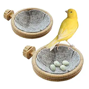 FOIBURELY 2 Sets Bird Nest Canary Finch Parrot Nest with Felt?4.5 inches?