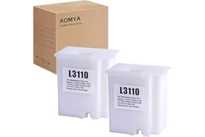 Aomya 2 Stück L3110 Wartungsbox L3110 Resttintentank Ersatz für EcoTank ET-2720 ET-2803 ET-2800 ET-4700 ET-2710 ET-2715 ET-2721 ET-2726 L3110 L3210 L3210 150 Liter. 3250 Drucker, 2 Stück