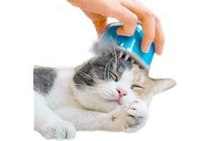 ［Silicone Ultra Doux］Cheerble Brosse Chiens Chats, Brosse de Toilettage Lavable en Silicone pour Eliminer du Sous-Poils Morts, Brosse pour Chat Chien Poil Long Court, Brosse Anti Poils Animaux (Bleu)
