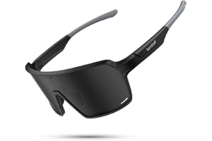 ‎LAMICALL Lamicall XL Fahrradbrille Herren, Schnelle Brille Damen - [29g TR-90 Ultraleicht] Polarisiert Sportbrille Fahrrad mit Verstellbaren Nasenpad & Bügel, UV400 Laufbrille Sonnenbrille für Fahrrad/Laufen