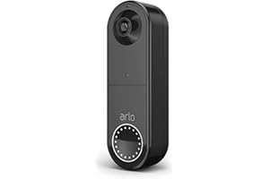 Arlo Videocitofono,Telecamera WiFi Esterno Senza Fili, Campanello Senza Fili Da Esterno, 1080p HD, Citofono Smart, Sensore Di Movimento, Interfono Casa, Sirena, Prova Arlo Inclusa Secure, Nero