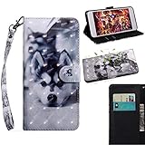 BONROY Samsung Galaxy A6 2018 Case, Wallet Case Soft PU Leather Notebook Design Case with Kickstand Function Card Holder and ID Slot Slim Flip Protective Cover-(TX-Siberian Husky)