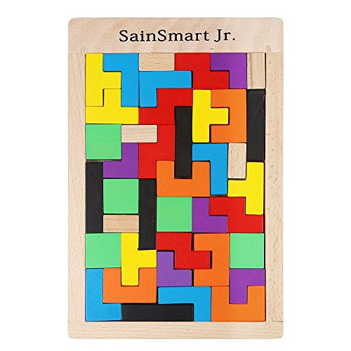 SainSmart Jr. Tetris Holzpuzzle Denkspielzeug, Lernspiel,geniale Geschenkidee