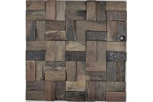 MOSANI Holzmosaik aus Bootsplanken Wood FSC Wandverkleidung Küchenrückwand MOS160-25