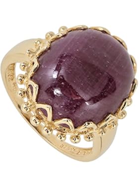 Jaipur Damen Ring Solitär echt Gold Gelbgold 375 ( 9 Karat ) Rubin RW18