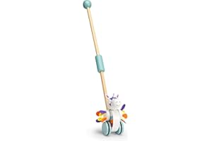 Mousehouse Gifts - Wooden Push Along Unicorn Toy, Colourful Pull Along Walker for Baby Boys and Girls