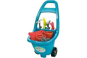 Ecoiffier Fabriqué en France 4479 – Gartenwagen und Werkzeuge – Gartenwerkzeug für Kinder – ab 18 Monaten, blau
