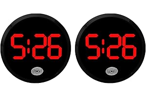 PENLIMLY Autouhr LED Digitaluhr, 2 Stück Fahrzeug Armaturenbrett Uhr Selbstklebend Auto Elektronische Uhr, Leicht ablesbare Uhrzeit, Tragbare Uhr für Auto Armaturenbrett, Schreibtisch, Tisch, Badezimmer