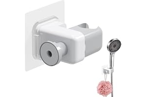 Gurwen Support Pommeau de Douche sans Percage Angle Réglable, Support Douchette, Accroche Pommeau de Douche Auto-Adhésif, Convient à un Usage Domestiqu la Salle de Bains, Capacité Maximale de 3 kg