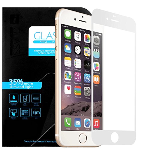 iPhone 6/6s Protection plein écran en Verre Trempé , EnGive Film de Protection d'écran en Verre Trempé Pour Apple iPhone 6/6s (Blanc)