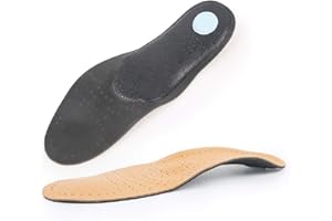 mmfoot Sottopiedi in Pelle Con Imbottitura Sottile Realizzati a Mano Con Supporto ad Arco per Piedi Piatti Dolore Metatarsale Fascite Plantare Dolore ad Arco e Sottopiede Ortotico Traspirante 43-44