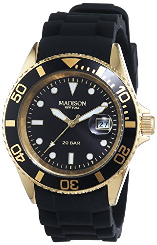 MADISON NEW YORK Unisex-Armbanduhr GLAMOR Analog Quarz Silikon G4789A1 MADISON NEW YORK Unisex-Armbanduhr GLAMOR Analog Quarz Silikon G4789A1