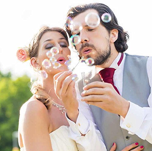 Louisiana Premium Seifenblasen Set in weiß – 48 teilig mit Herzgriff – herzallerliebst für Hochzeit Taufe Geburtstag Goldene Hochzeit Verlobung Valentinstag Gastgeschenk Party – ideale Kulisse für traumhafte Fotos - 3
