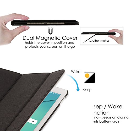 Forefront Cases® Neue Leder Hülle Tasche Case Cover für Samsung Galaxy Tab S2 8.0 T715N – Rundum-Geräteschutz und intelligente Auto-Sleep-Wake-Funktion – inkl. Eingabestift - 5