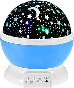 Chocozone Night Light Lamp Projector, Star Light Rotating Projector, Star Projector Lamp with Colors and 360 Degree Moon Star Projection with USB Cable ,Lamp for Kids Room (Random Colour)