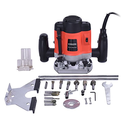 Oberfräse Fräsmaschine Hand Kanten Fräser mit Fräsköpfe 230V Kabelkanal 1200W mit Koffer - 4