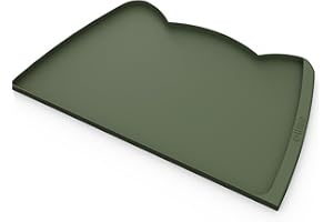 OHMO Silicone Waterproof Pet Food Mat - Large Non-Skid Dog Bowl Mat for Food and Water (60x38cm) - Easy to Clean Placemat