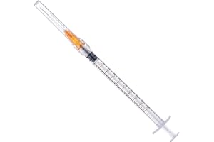 COTOM 20pack 1ml/cc Luer Lock Syirnge with Cap，Individual Packing