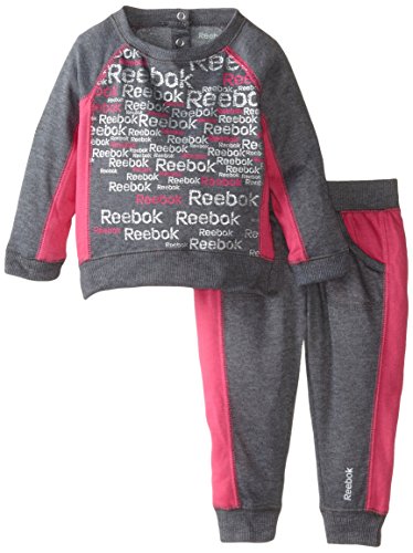 Reebok Baby Girls Overblow Piece French Terry Sweatsuit Medium