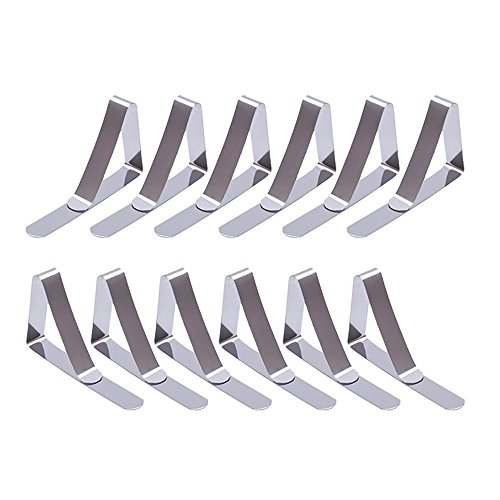 Set von 12 Edelstahl Tischdecke Clips Tischdecke Cover Clip Klemmen für Home Party & Picknick
