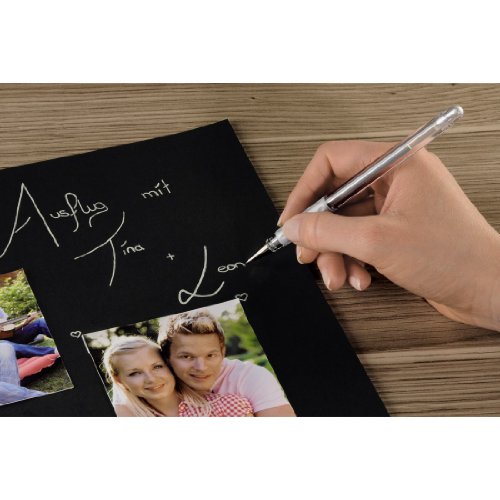 Hama Gelstifte 2er-Set (Metallic Stifte, Hybrid Gel Grip, wasserfest) Kreativstifte gold und silber - 4