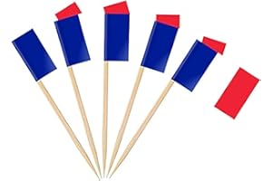 AhfuLife 100PCS Drapeau Cure-dent France, Pic Francais pour Topper de Coupe, Cure Dent Drapeau Français pour Décoration Jardin Bar Fête Fourniture Pub Euro Football Match