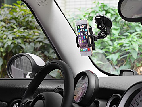 Supporto Auto Smartphone TaoTronics Porta Cellulare Auto, Sostegno Smartphone Auto con Rilascio Automatico e Larghezza 5cm-9cm di Braccia, 360 Gradi di Rotazione per iPhone, Smartphone Android, Telefoni Cellulari e Navigatori da Auto