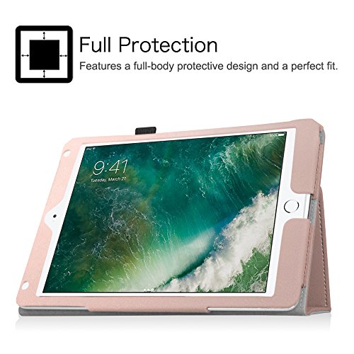 Fintie iPad 9.7 Zoll 2017 / iPad Air 2 / iPad Air Hülle – [Eckenschutz] Slim Fit Folio Kunstleder Schutzhülle Case Cover mit Auto Schlaf / Wach Funktion für Apple iPad 2017 Neue Modell 9.7″ Retina Display Tablet, iPad Air 1/2, Roségold - 6