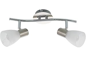 ‎ELC EUROPEAN LIGHTING CIRCLE ELC LED Deckenlampe, Spotbalken drehbar und schwenkbar, Deckenstrahler 2x 4,5W E14 LED (austauschbar), Deckenspot, Spotlight, Strahler, Spot