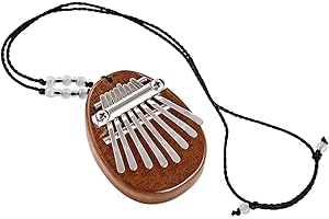 Sonic Energy Massivkörper Kalimba – C-Dur, 8 Töne – Sapeleholz – Für Meditation, Yoga, Kinder – Inkl. Umhängeband (KL8MINI)