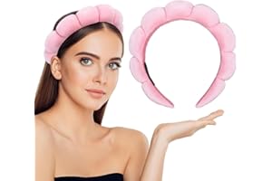 BOTTEGA DELLA PRINCIPESSA Serre tete-Bandeau en Velour Skincare-Maquillage-Beauty Routine pour Laver le Visage avec Dust bag (Rose)-1 unitè …