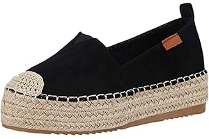 SUSENSTONE Espadrilles Femme Compensees Loafers Ete Mode Chic Pas Cher Confort Respirantes LéGèRes Tendance Plates Grand Taille Chaussures De Plage