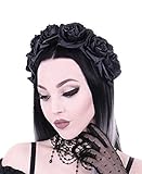 Dark Dreams Gothic Steampunk Haarband Haarreif Kopfschmuck schwarze Rosen schwarz