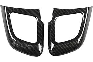 GTTCCG Steering Wheel Button Cover Trim Interior Decoration Car Interior Accessories Carbon Fiber Style Suitable for Landrover RangeRover Evoque