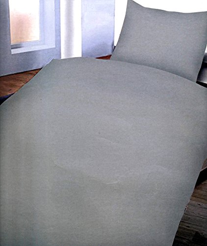 4 tlg. Bettwäsche Microfaser 135×200 cm Uni einfarbig Grau Garnitur Bezug Sparset Doppelpack - 2