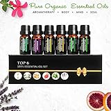 ✅ 100% Natural: El set TOP 6 está compuesto por aceites naturales de aromaterapia de la más alta calidad. 100% puro, sin relleno, sin filtrar y sin diluir con perfumes. Para extender los beneficios, se recomienda su uso con un aceite base como argán, coco, almendra, aguacate, jojoba, etc.