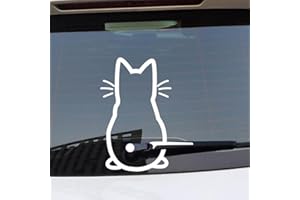 BYNYXI Naklejka na wycieraczkę z kotami, odblaskowa, zabawna kreskówka, kociak, ogon, naklejka na samochód, wodoszczelna, na tylną szybę, zwierzę, kot, naklejka na ścianę, laptop, telefon komórkowy, 30 cm x