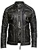 Produktbild Brandslock Herren Echtes Leder Biker Jacke Vintage (3XL, Schwarz)