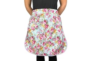 SEAQUIN Waist Half Apron in O/S Size with Pocket 100% cotton Made in Britain
